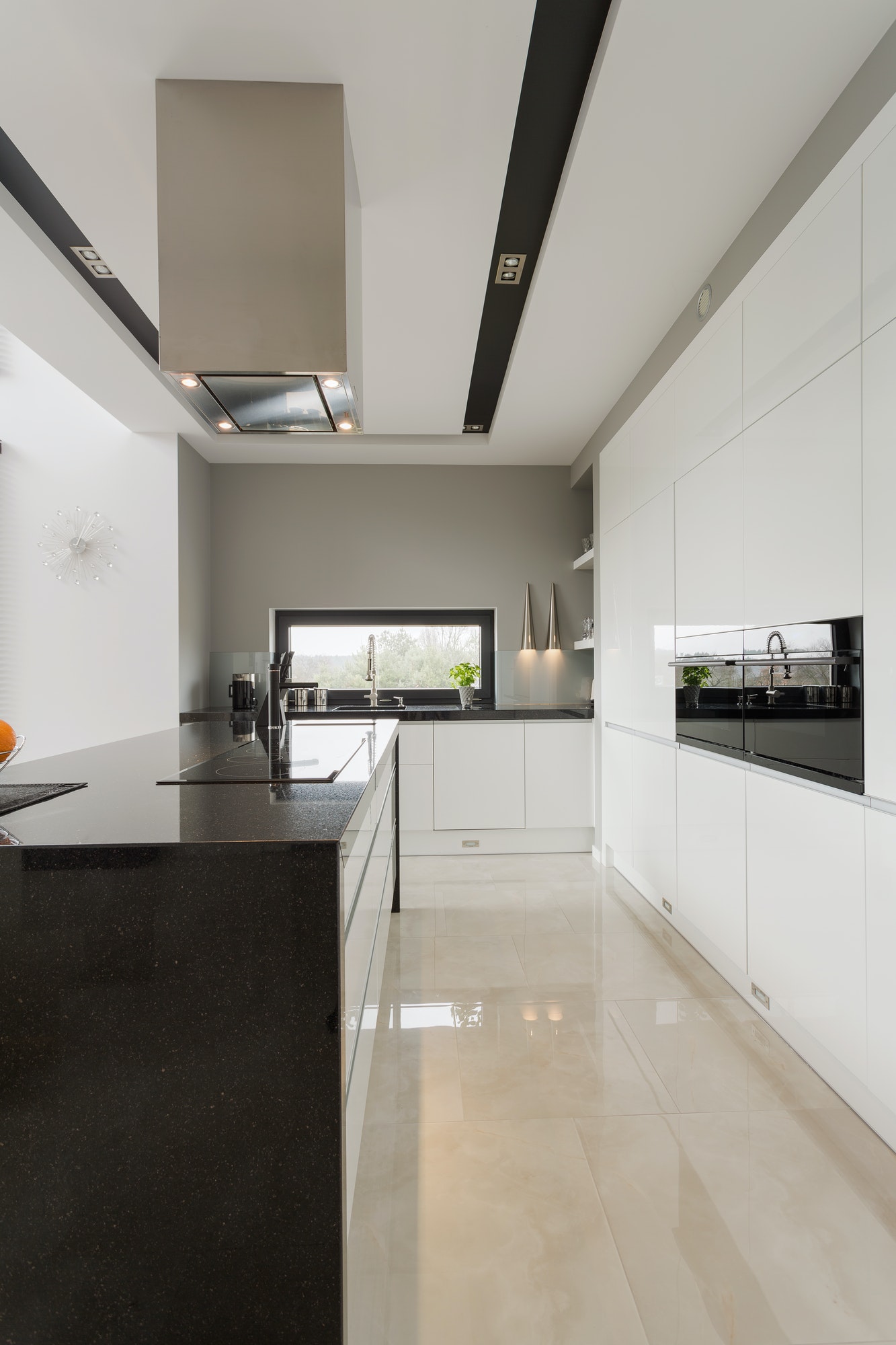 Marble floor in kitchen